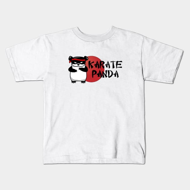 karate panda Kids T-Shirt by lilynamaste